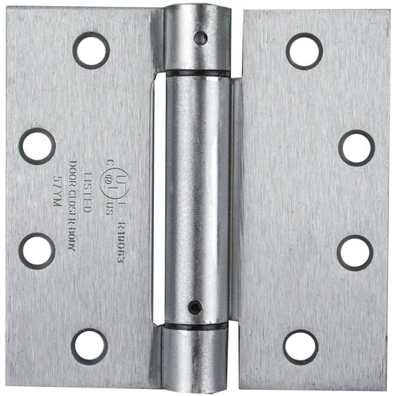 Global Door Controls 4.5" x 4.5" in Satin Chrome Steel Spring Hinge (Set of 3)