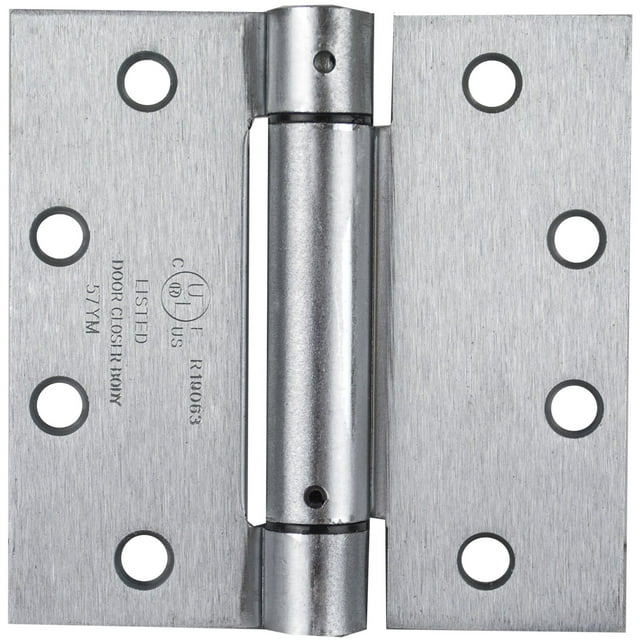 Global Door Controls 4.5" x 4.5" in Satin Chrome Steel Spring Hinge (Set of 3)