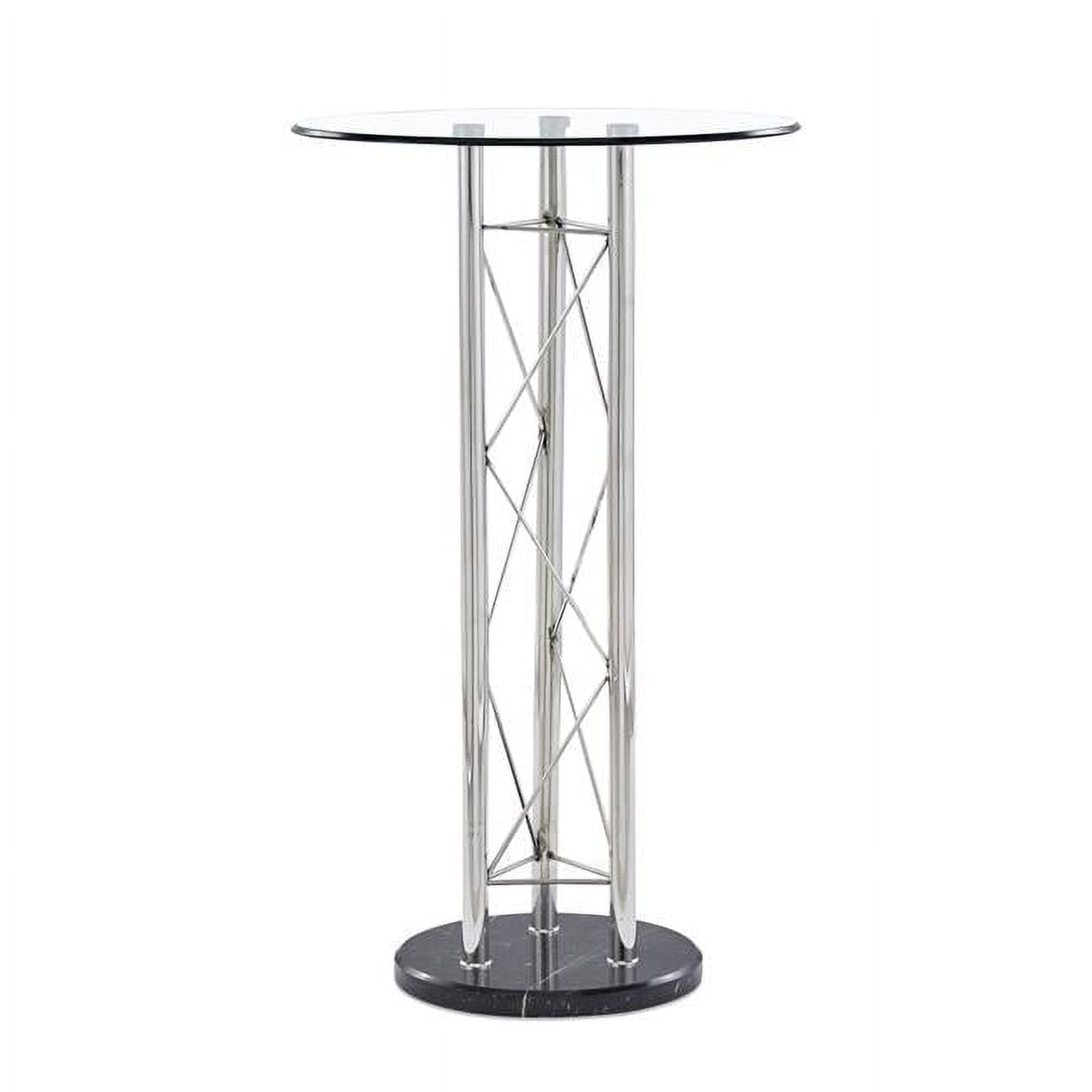 Global Furniture USA D208BT Black & Clear - Silver Bar Table