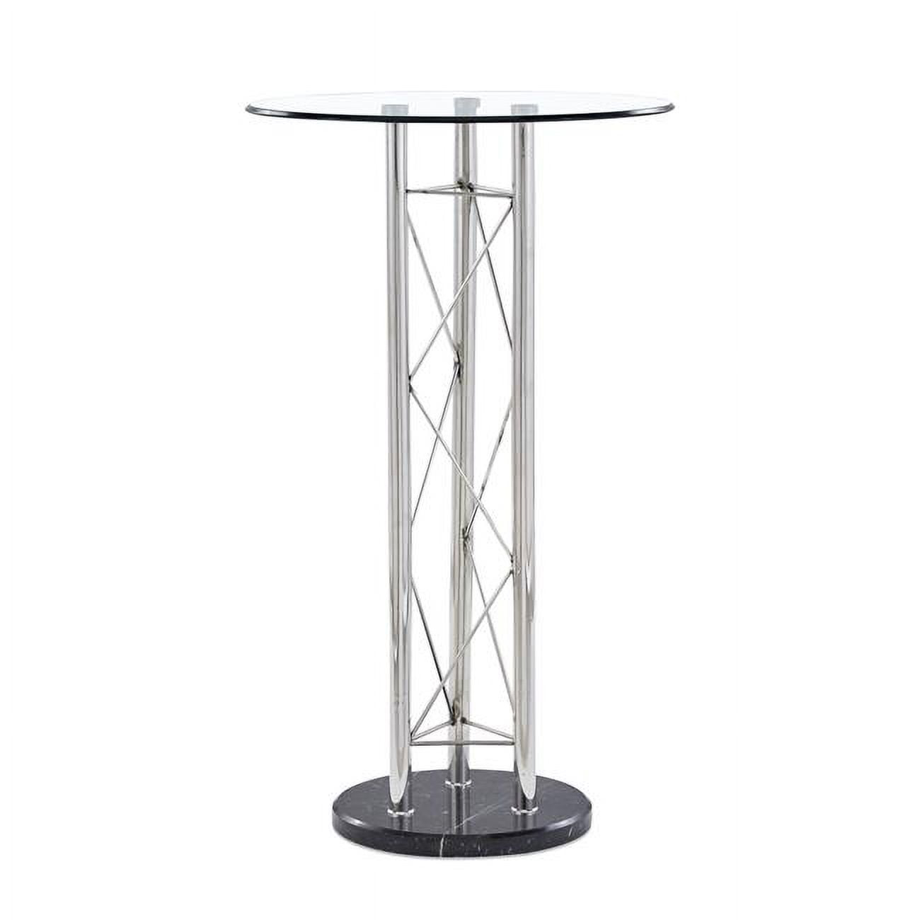 Global Furniture USA D208BT Black & Clear - Silver Bar Table