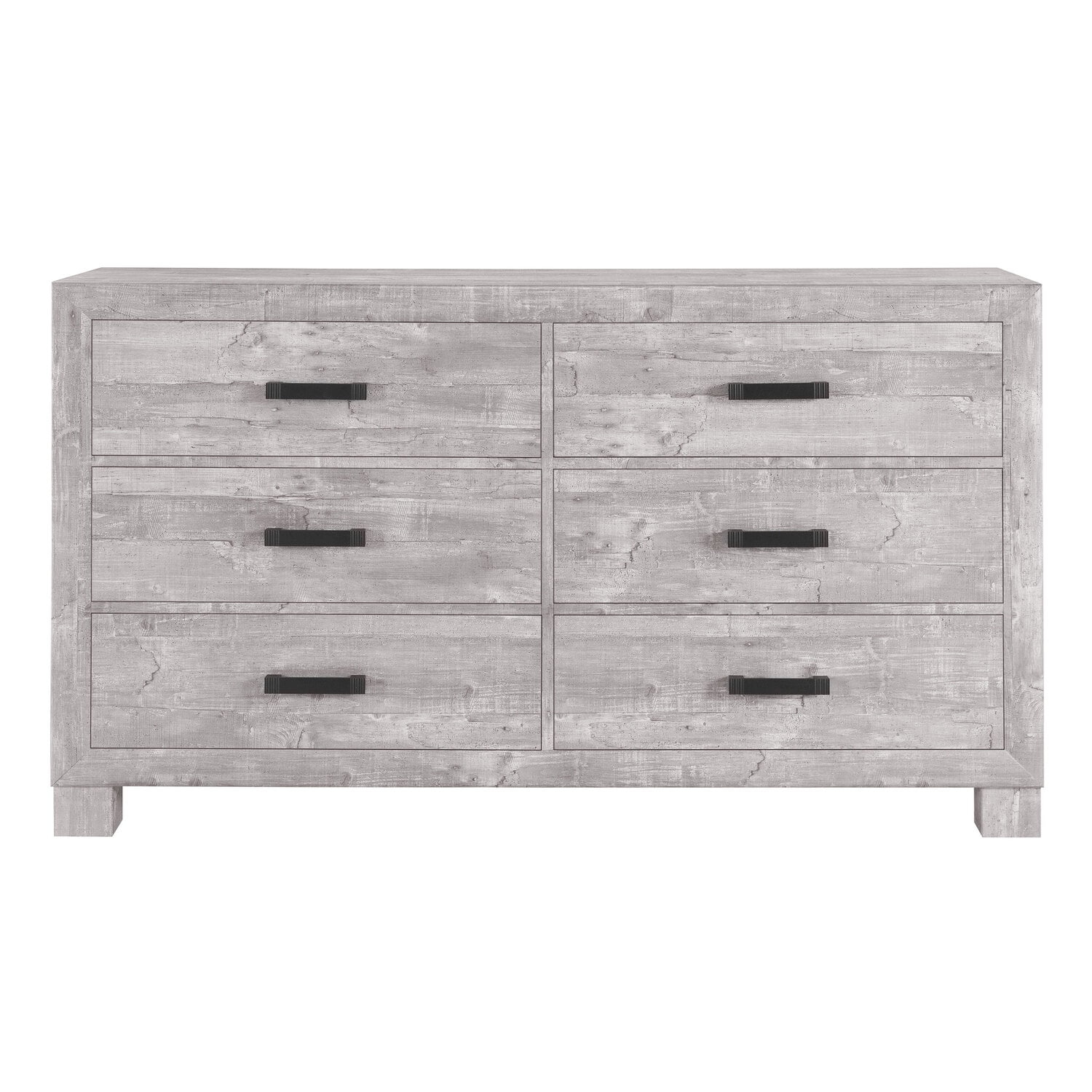 Global Furniture USA Nolan Light Gray Solid Wood 6-Drawer Dresser