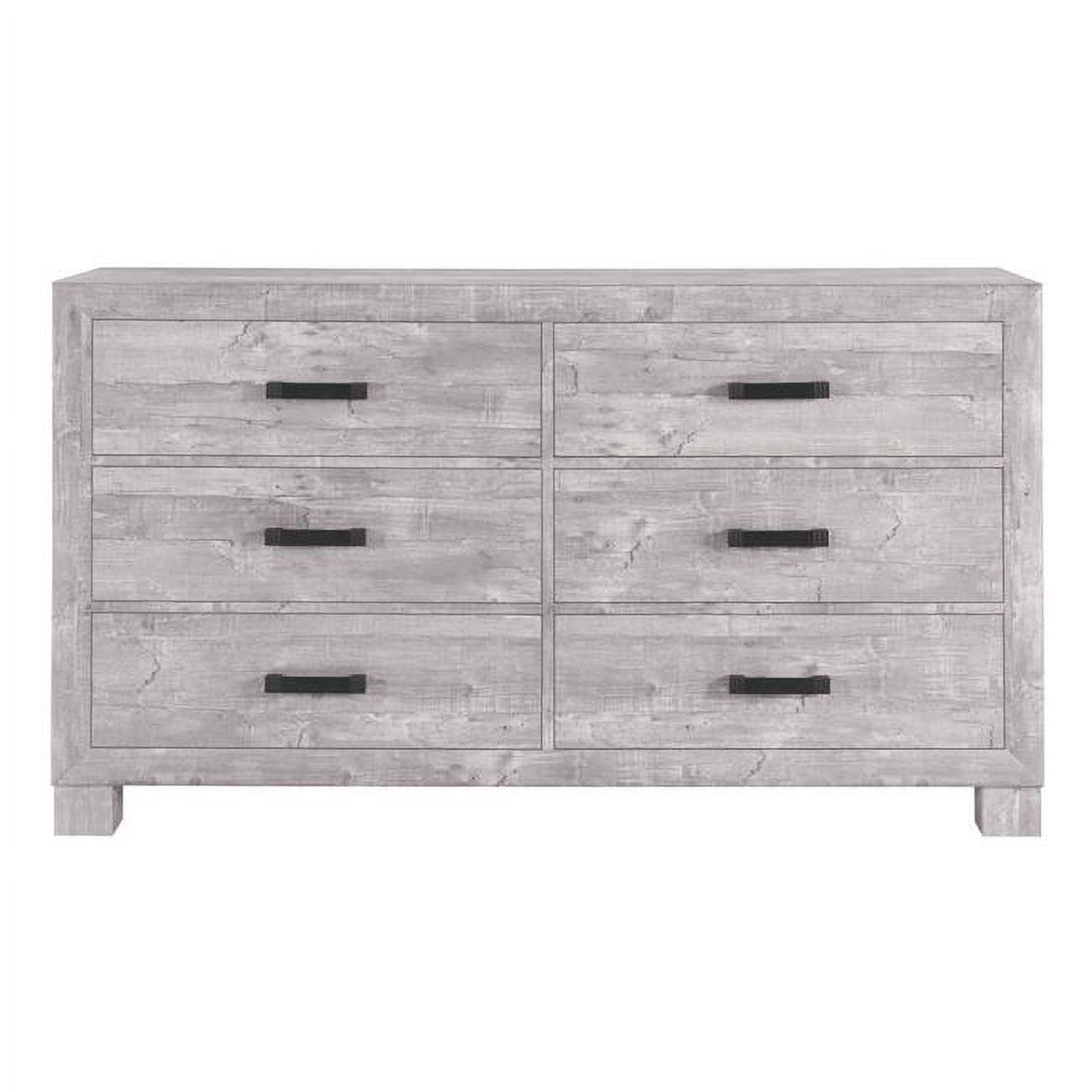 Global Furniture USA Nolan Light Gray Solid Wood 6-Drawer Dresser