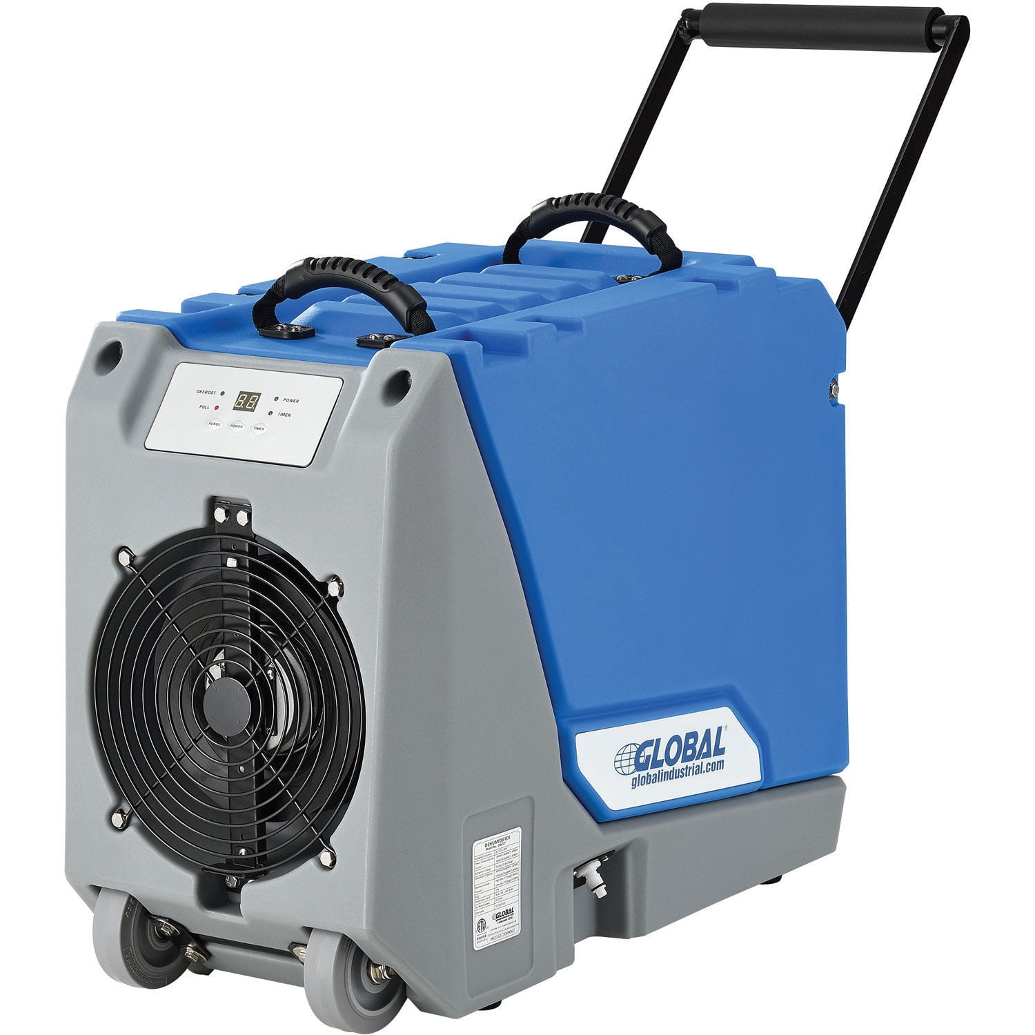 Global Industrial 246707 Crawl Space Commercial Dehumidifier with Pump, 90 Pint Output per Day