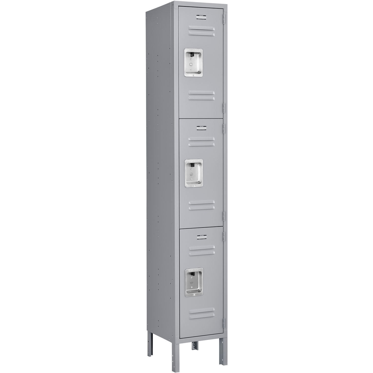 Global Industries 493413GY Infinity Locker 3 Tier 12 x 15 x 24 in. 3 Door Ready to Assemble - Gray