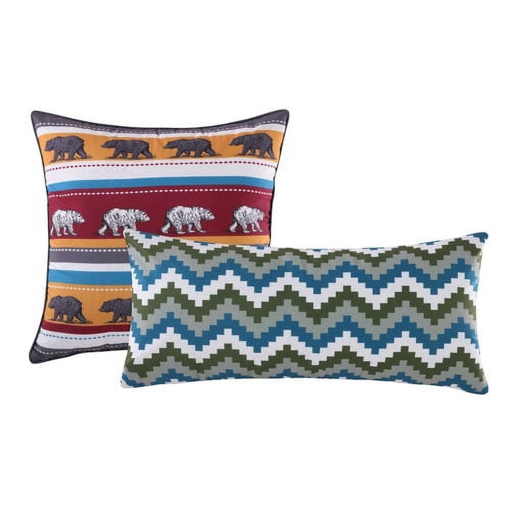 Black Bear Lodge Pillow Set 16" x 16", 10" x 22" by Greenland Home Fashion