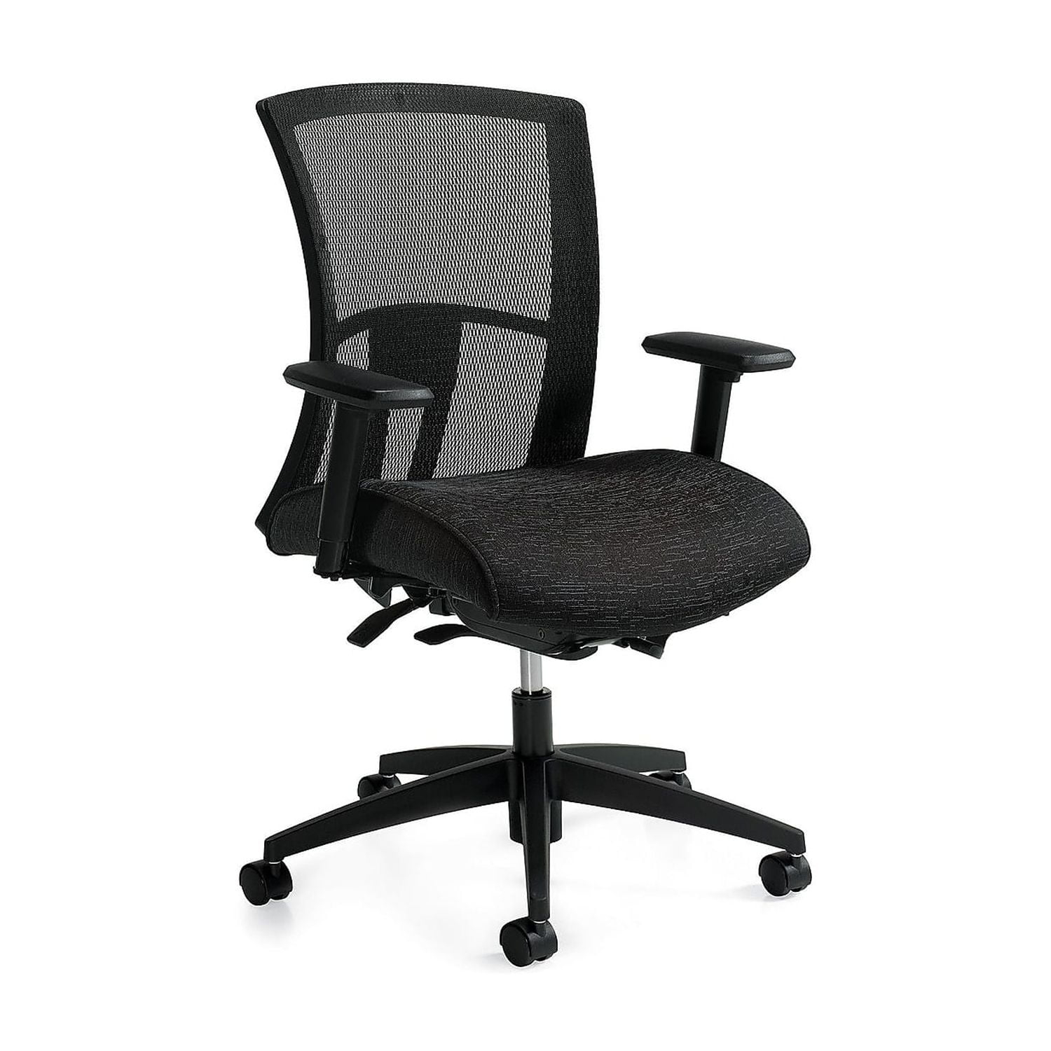 Global Vion Mesh Back Fabric Computer and Desk Chair Black (6321-8-UR22)