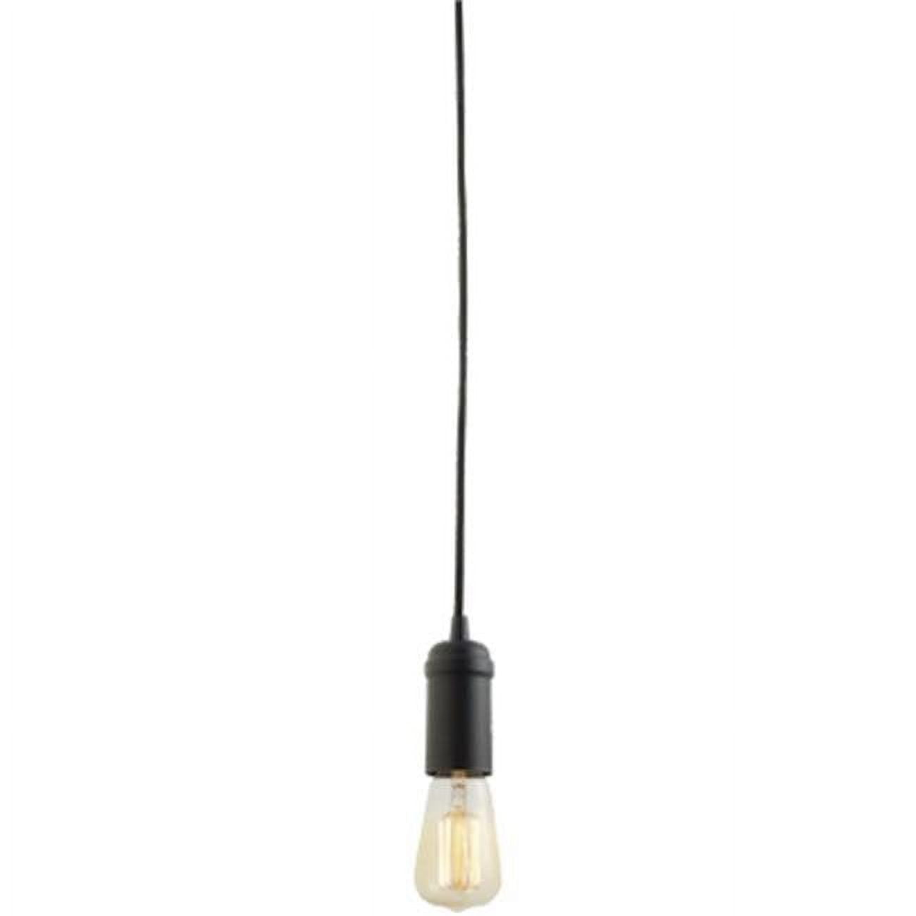 Globe Electric Edison 1-Light Matte Black Plug-In Pendant, 65114