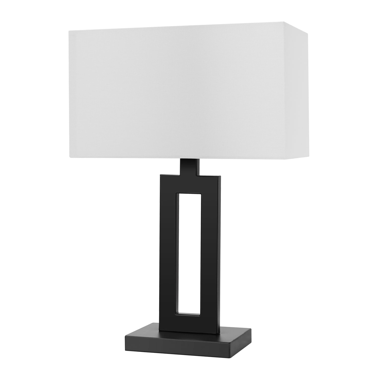 Globe Electric D'Alessio 20" Matte Black Table Lamp with White Linen Shade, 67045