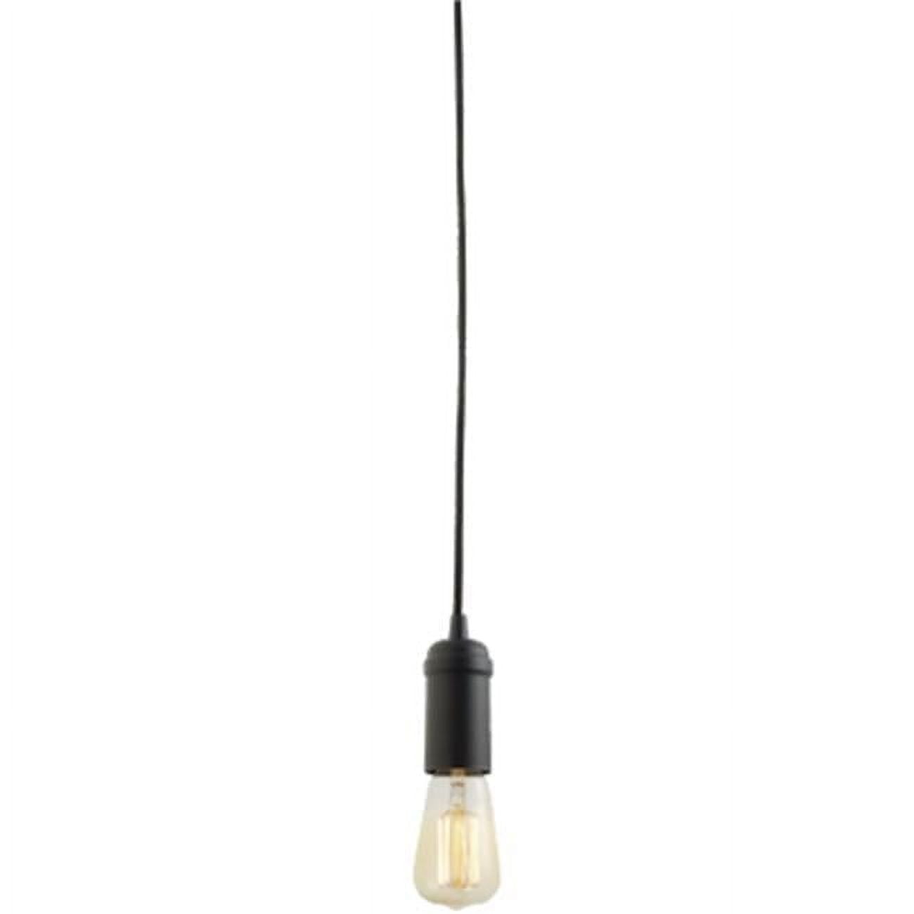Globe Electric Edison 1-Light Matte Black Plug-In Pendant, 65114
