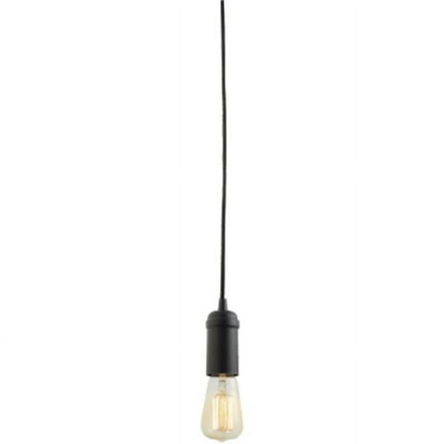 Globe Electric Edison 1-Light Matte Black Plug-In Pendant, 65114