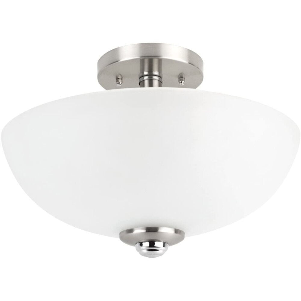 Globe Electric Hudson 8.25 in. H X 13 in. W X 13 in. L Brushed Nickel Ceiling Light