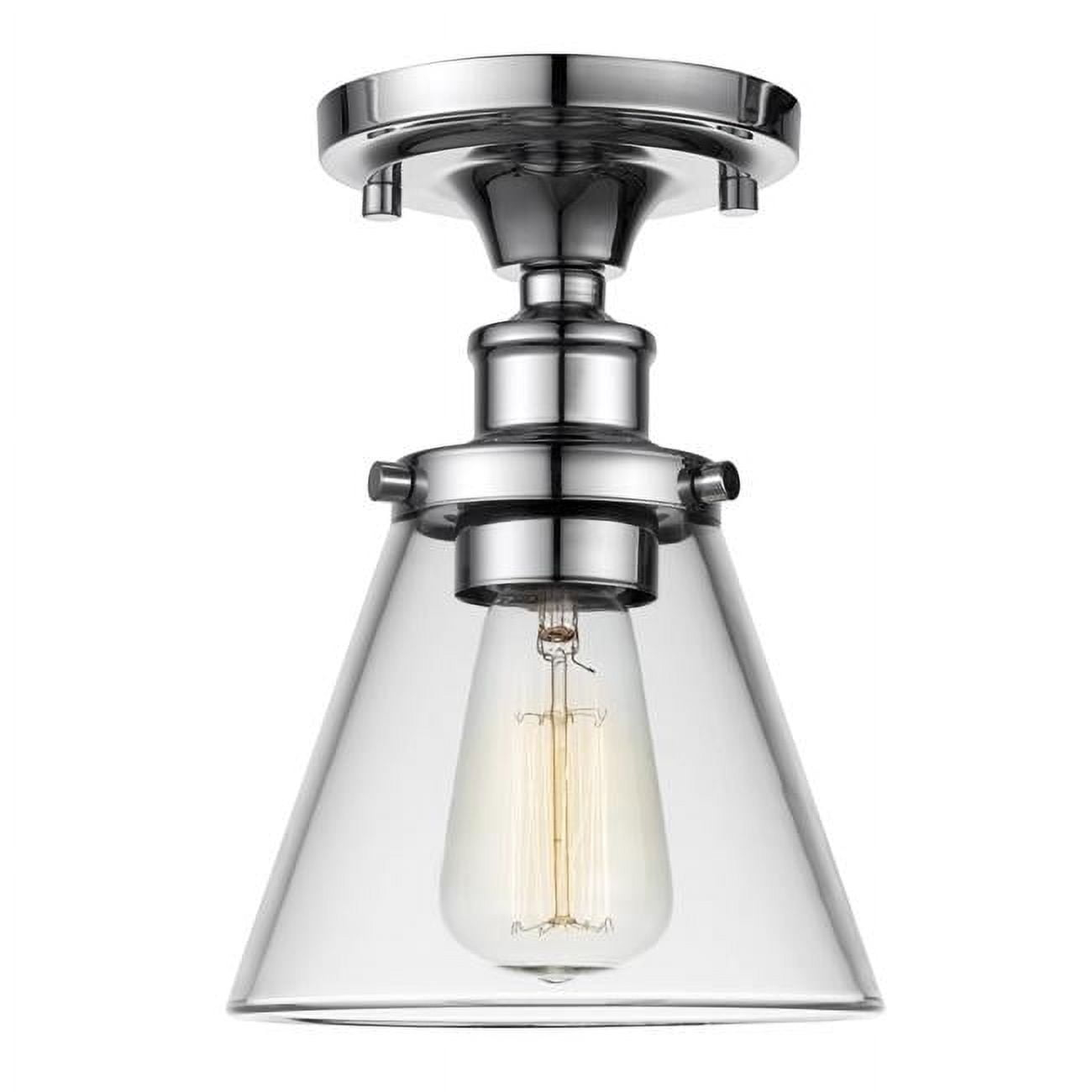 Globe Electric Mercer 1-Light Chrome Flush Mount Ceiling Light 65726