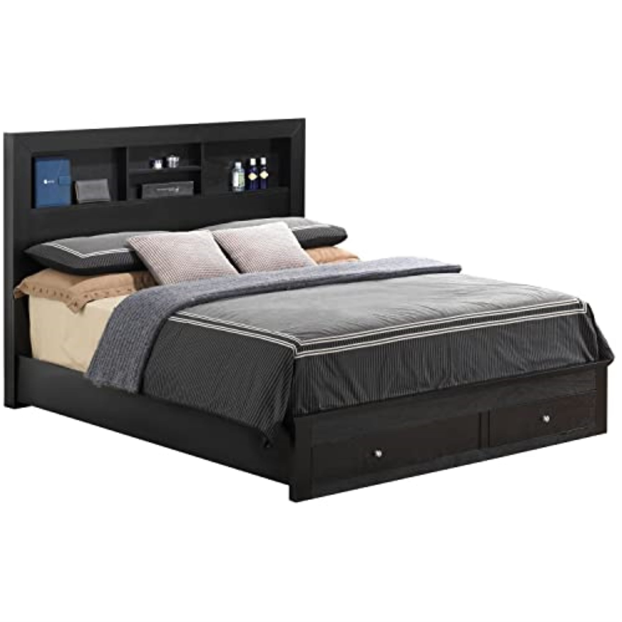 Glory Furniture Burlington Queen Storage Bed in Black