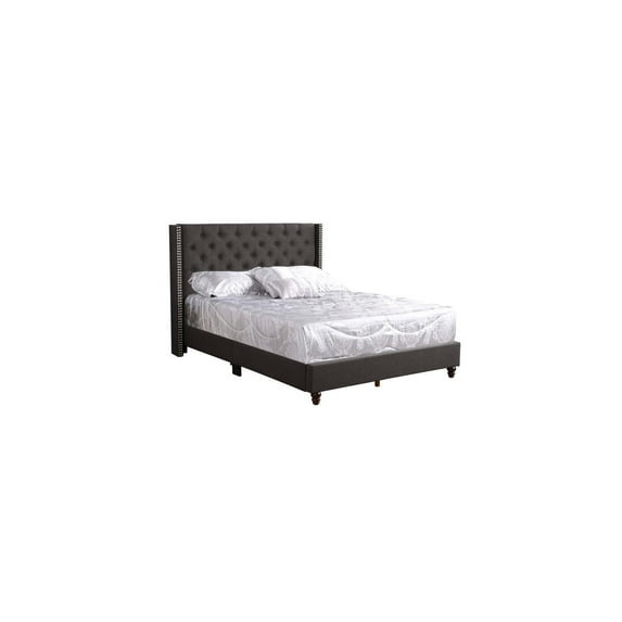 Glory Furniture Julie Fabric Upholstered King Bed in Black