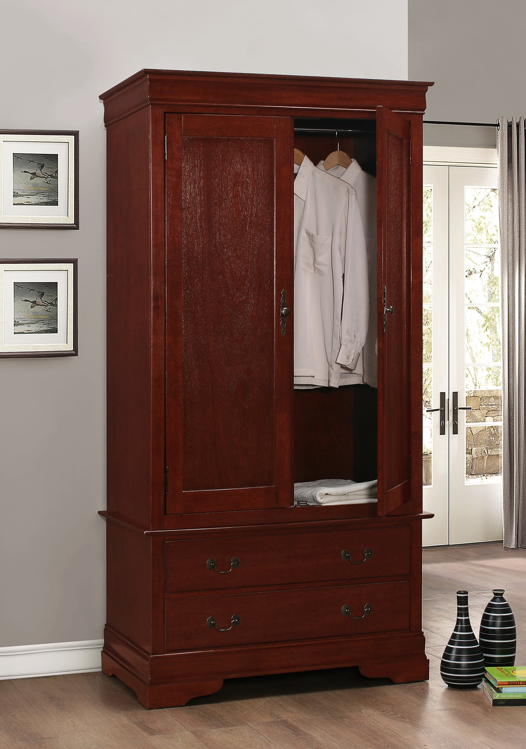Glory Furniture Louis Phillipe G3100-A Armoire , Cherry