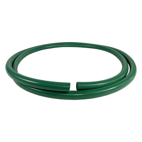 Gloxco Heavy Duty Green PVC Suction Hose for Water Transfer, 70 PSI Max Pressure, 1-1/2" Inside Diameter, 20 ft Length