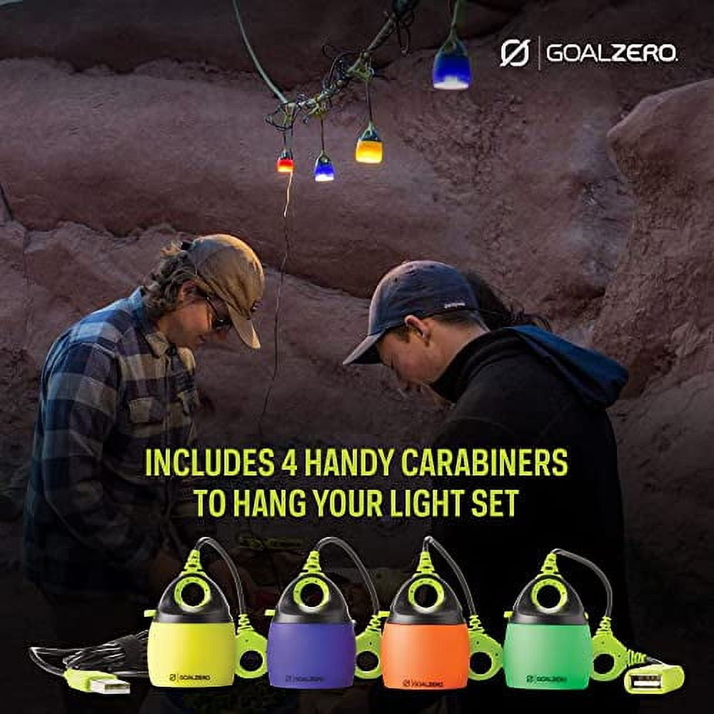 Portable Multi-Color LED Chainable Camping Lanterns, 4-Pack
