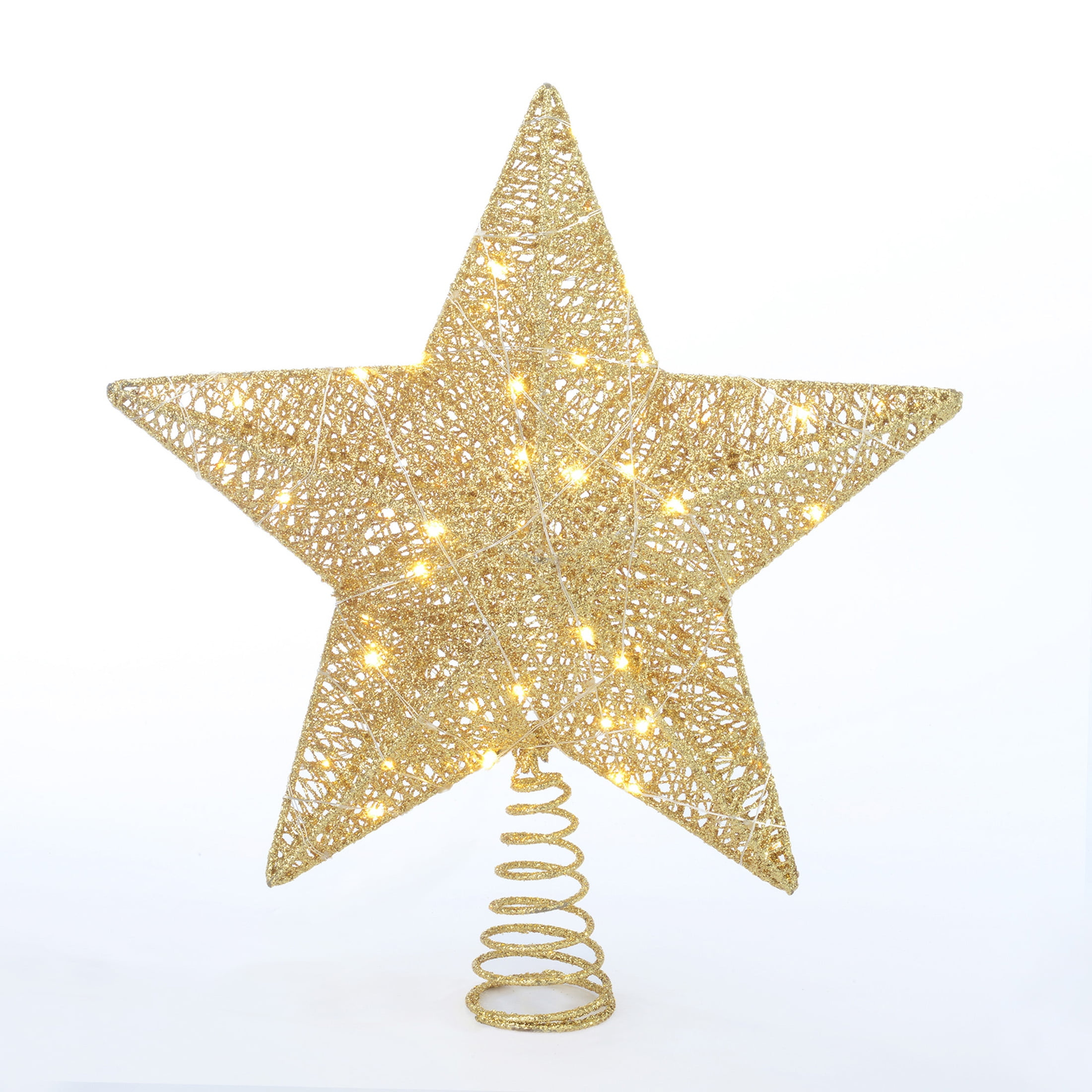 Gold Star LED Christmas Tree Topper, 15", by Holiday Time