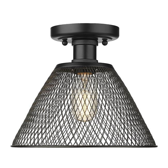 Golden Lighting Carver 1-Light Semi-flush in Matte Black