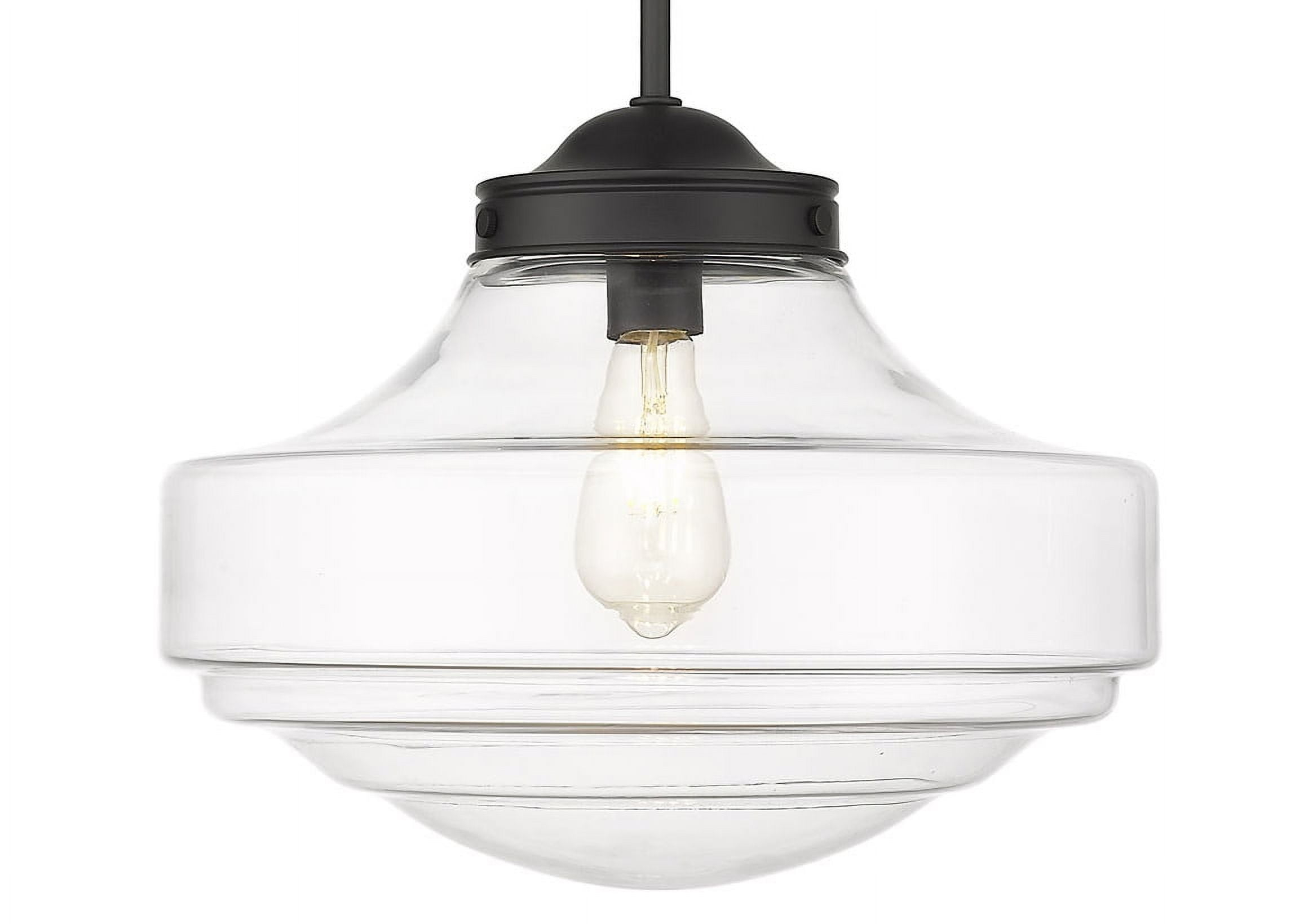 Golden Lighting Ingalls 1-Light Large Pendant in Matte Black with Clear Glass