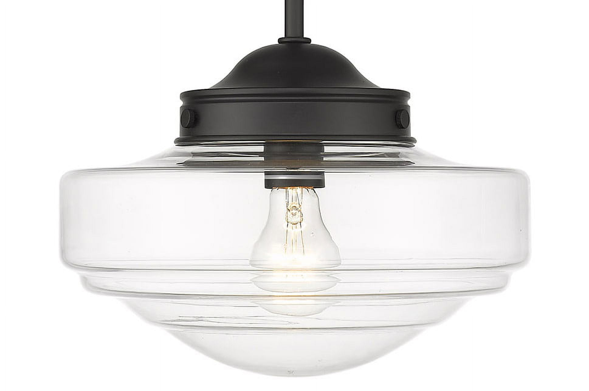 Golden Lighting Ingalls 1-Light Pendant in Matte Black with Clear Glass