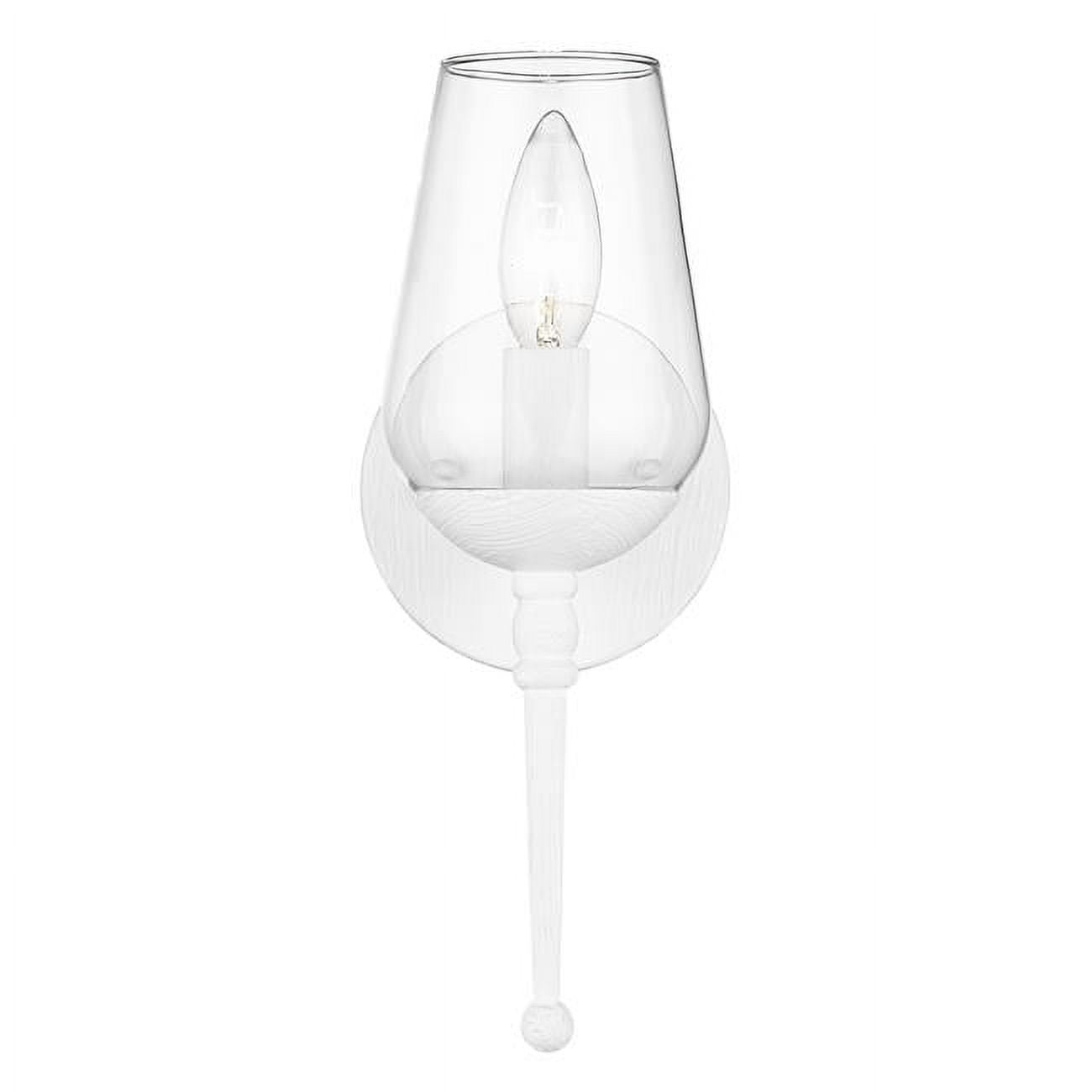 Golden Lighting Regent 1-Light Wall Sconce in Textured White Plaster with Clear Glass