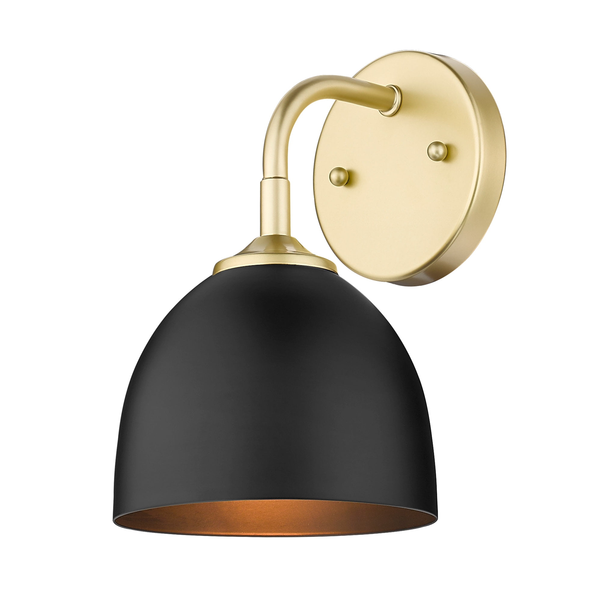 Golden Lighting Zoey 1-Light Wall Sconce in Olympic Gold with Matte Black