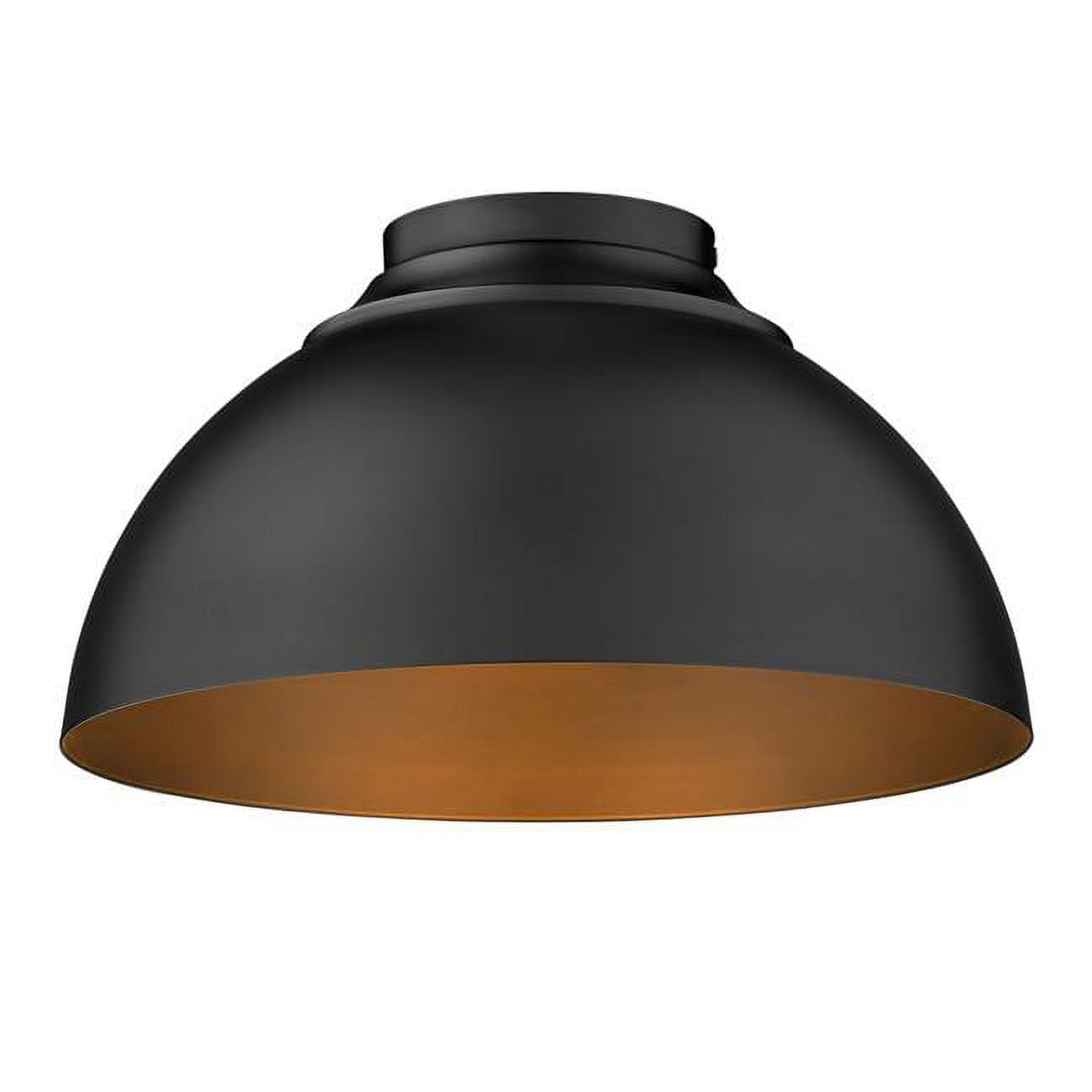 Golden Lighting Zoey 3-Light Flush Mount in Matte Black