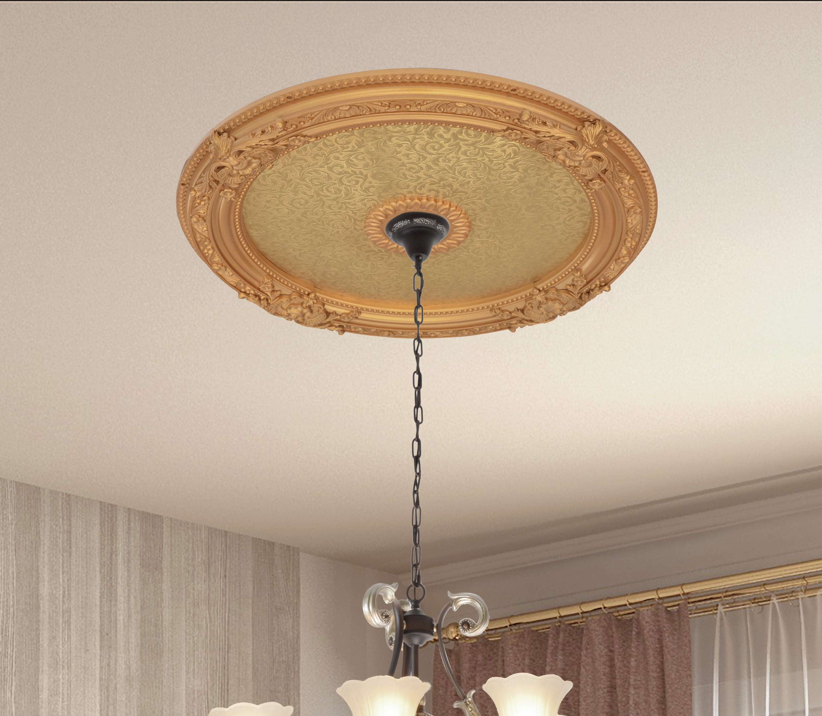 AFD Home 12020503 36 in. Round Chandelier Ceiling Medallion - Gold