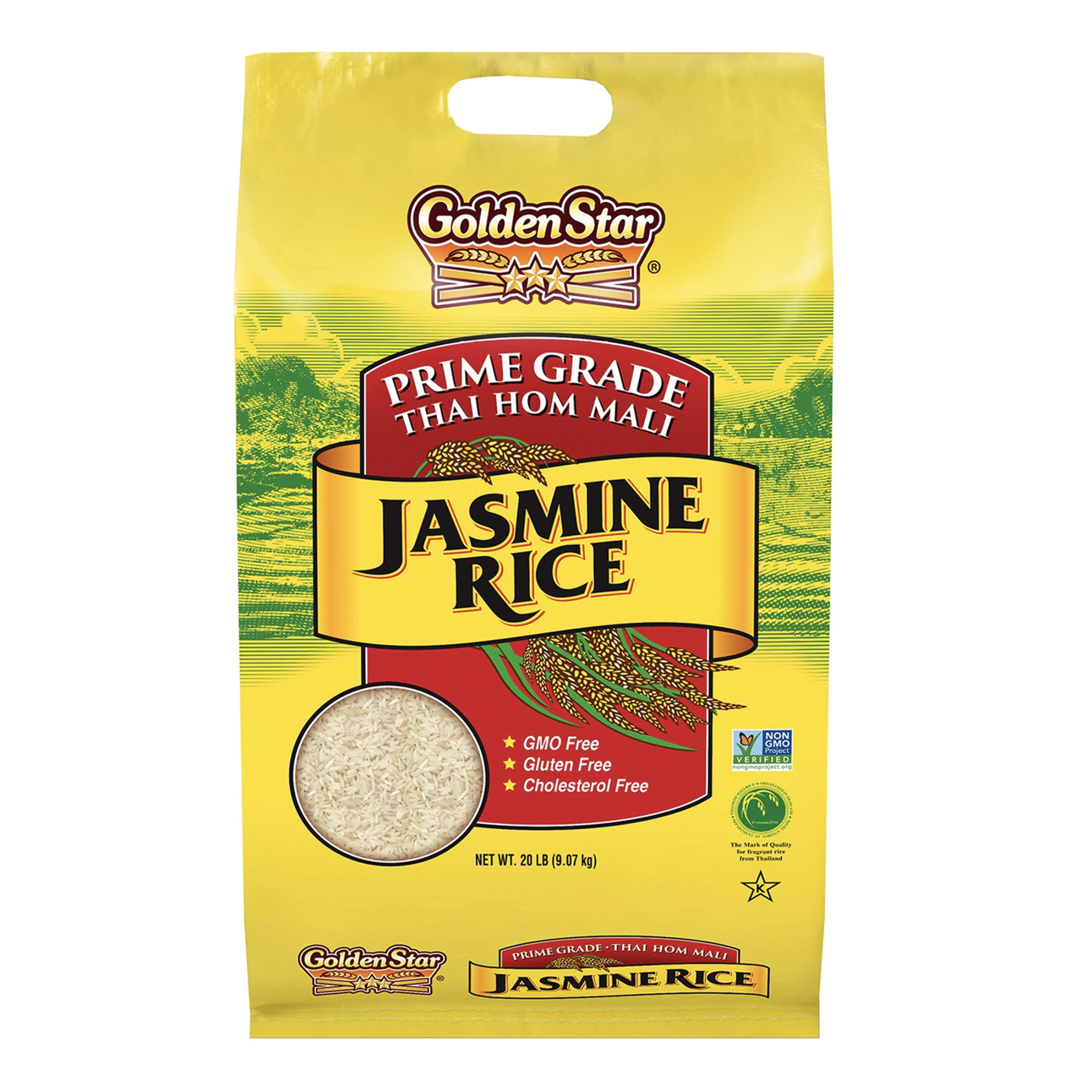 Golden Star Rice Jasmine Prime Grade Thai Hom Mali - 20lb