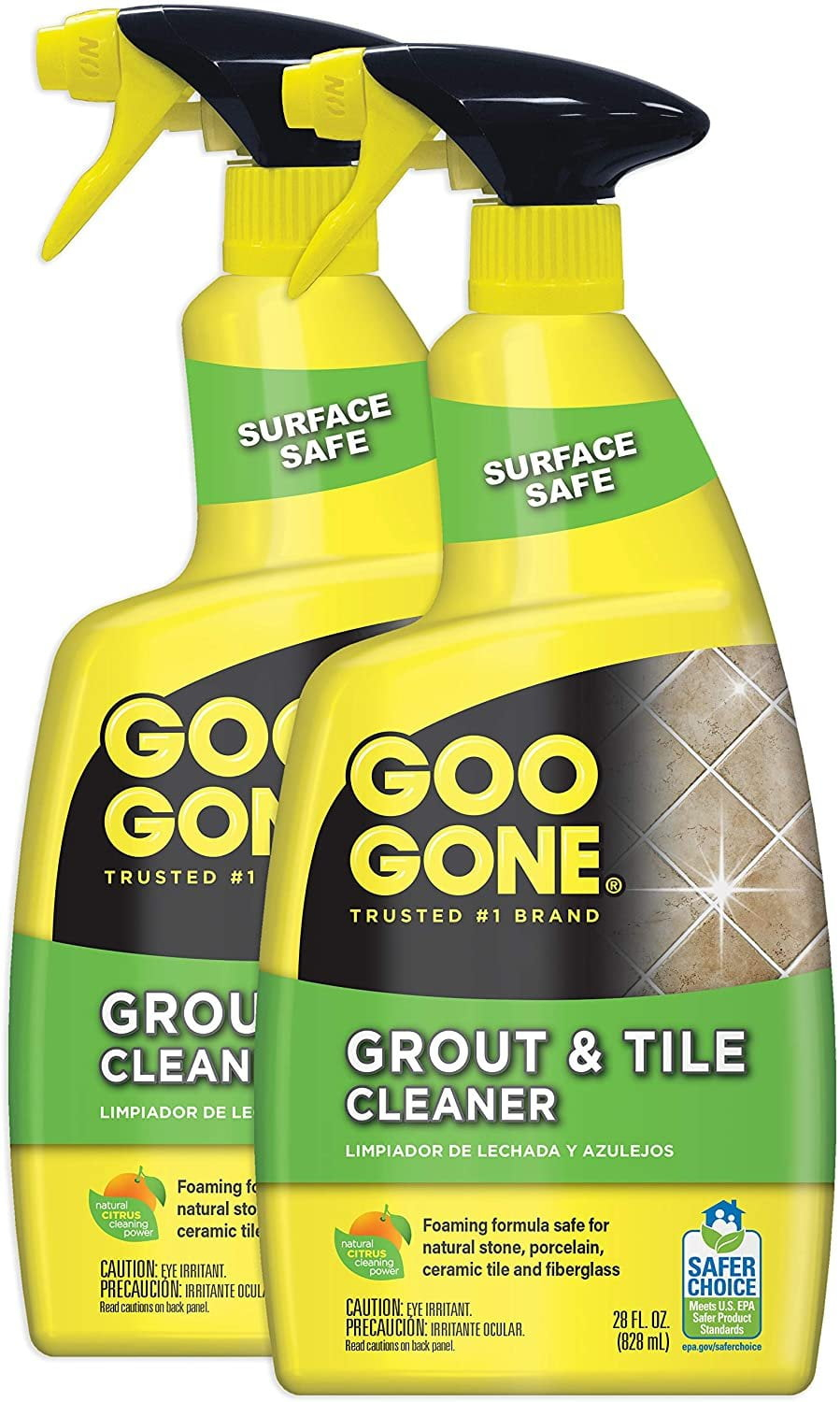 Goo Gone Grout and Tile Cleaner - 28 Ounce - Removes Tough Stains Dirt Caused by Mold Mildew Soap Scum and Hard Water Staining - Safe on Tile Ceramic Porcelain