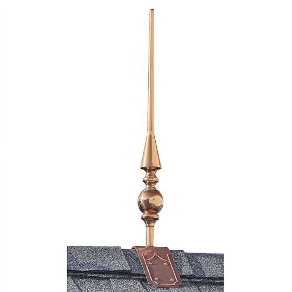 Good Directions 28" Aragon Pure Copper Finial with Decorative Copper Roof Mount - 34"H