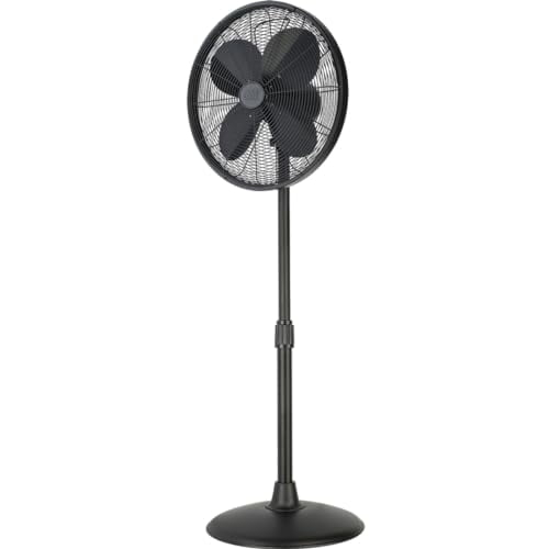 Good Housekeeping All-Metal 3-Speed 16" Oscillating Conference Room Pedestal Fan with Telescopic Height Adjustment (Multiple Finishes Available)