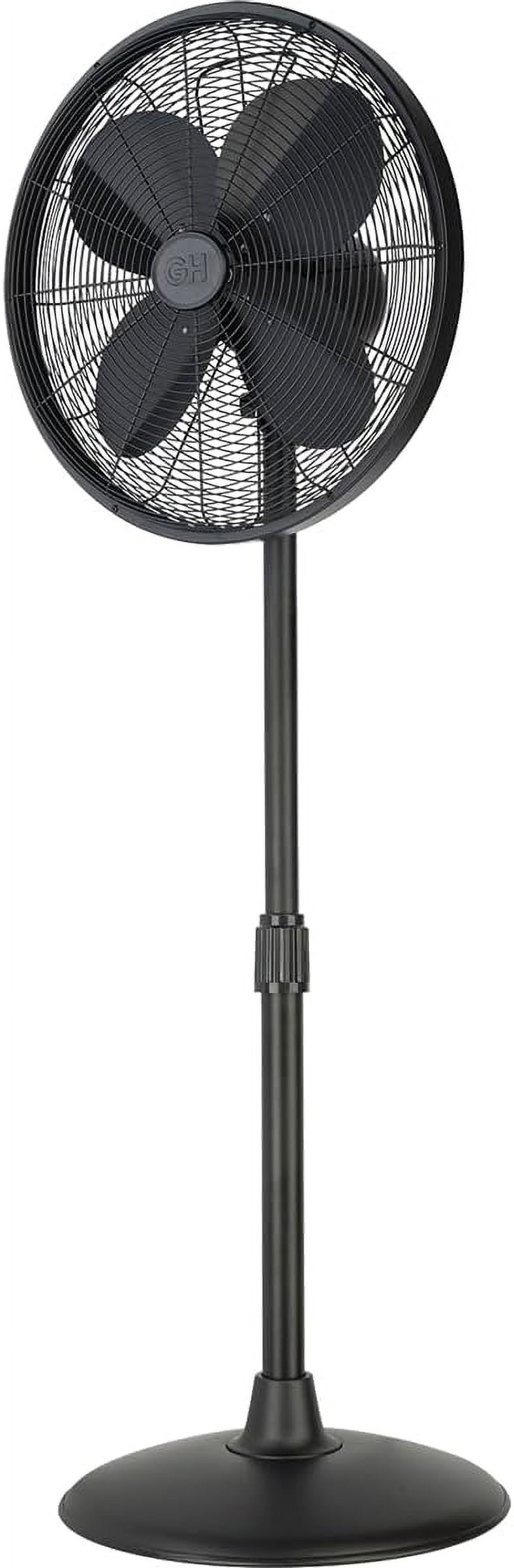Good Housekeeping All-Metal 3-Speed 16" Oscillating Conference Room Pedestal Fan with Telescopic Height Adjustment (Multiple Finishes Available)