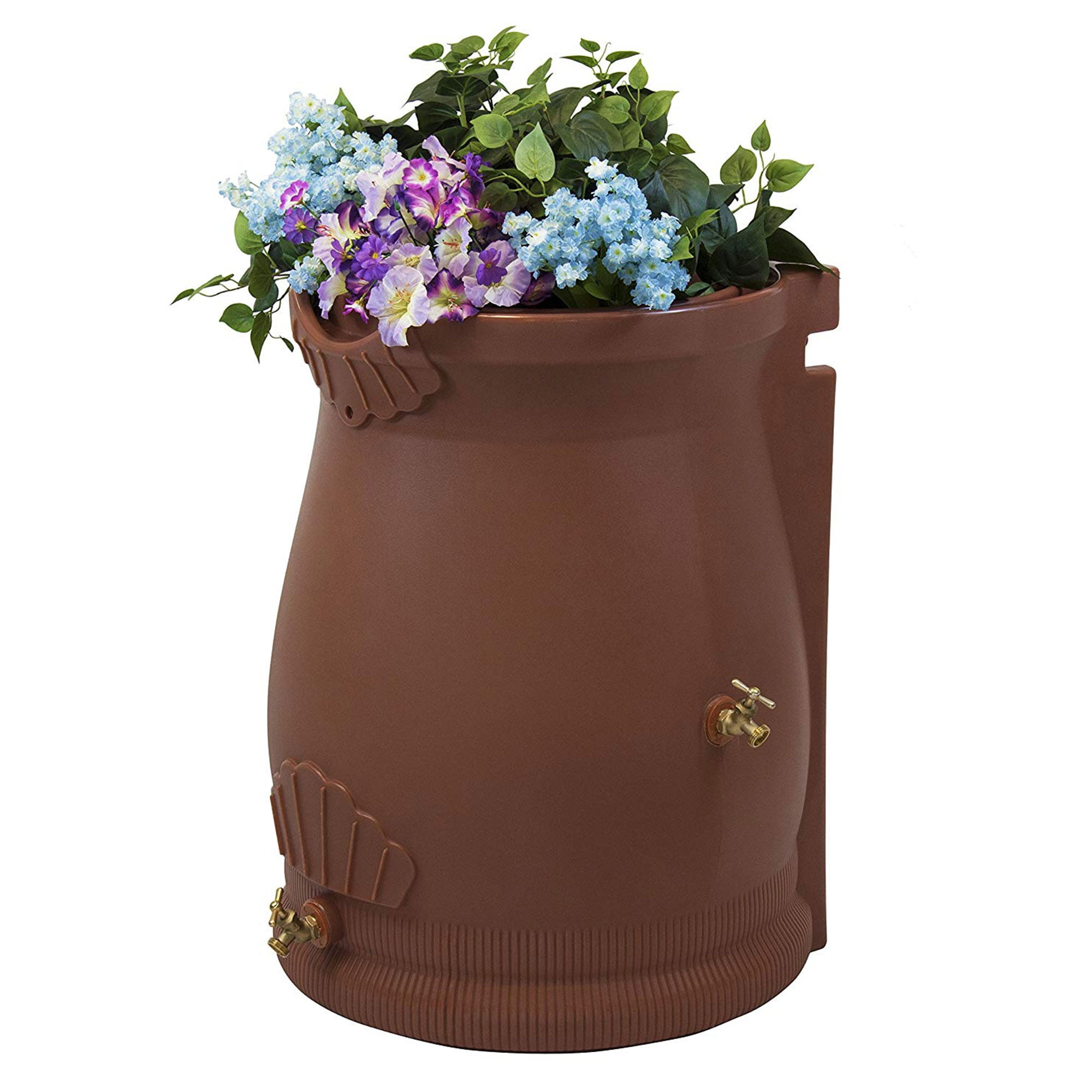 Good Ideas Good Ideas 50 Gallons Plastic Drainable Dual Overflow Planter Rain Barrel