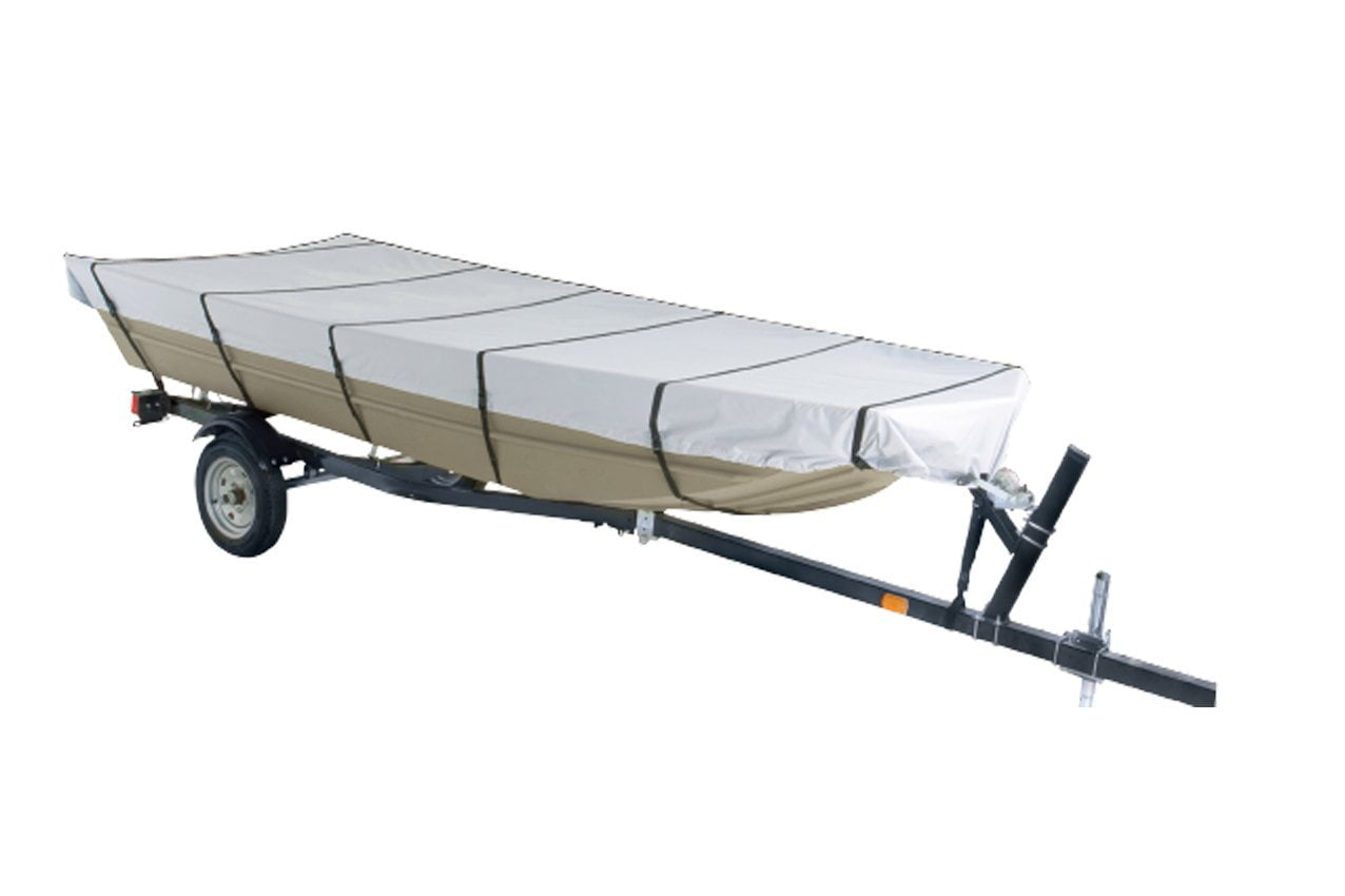 Genrics 14Ft Boat Cover Waterproof Heavy Duty Trailerable Replacement for Jon Boat Grey