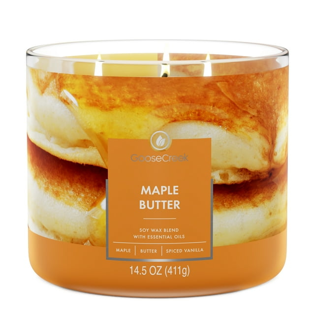 Goose Creek Maple Butter Scented 3-Wick Jar Candle, 14.5oz