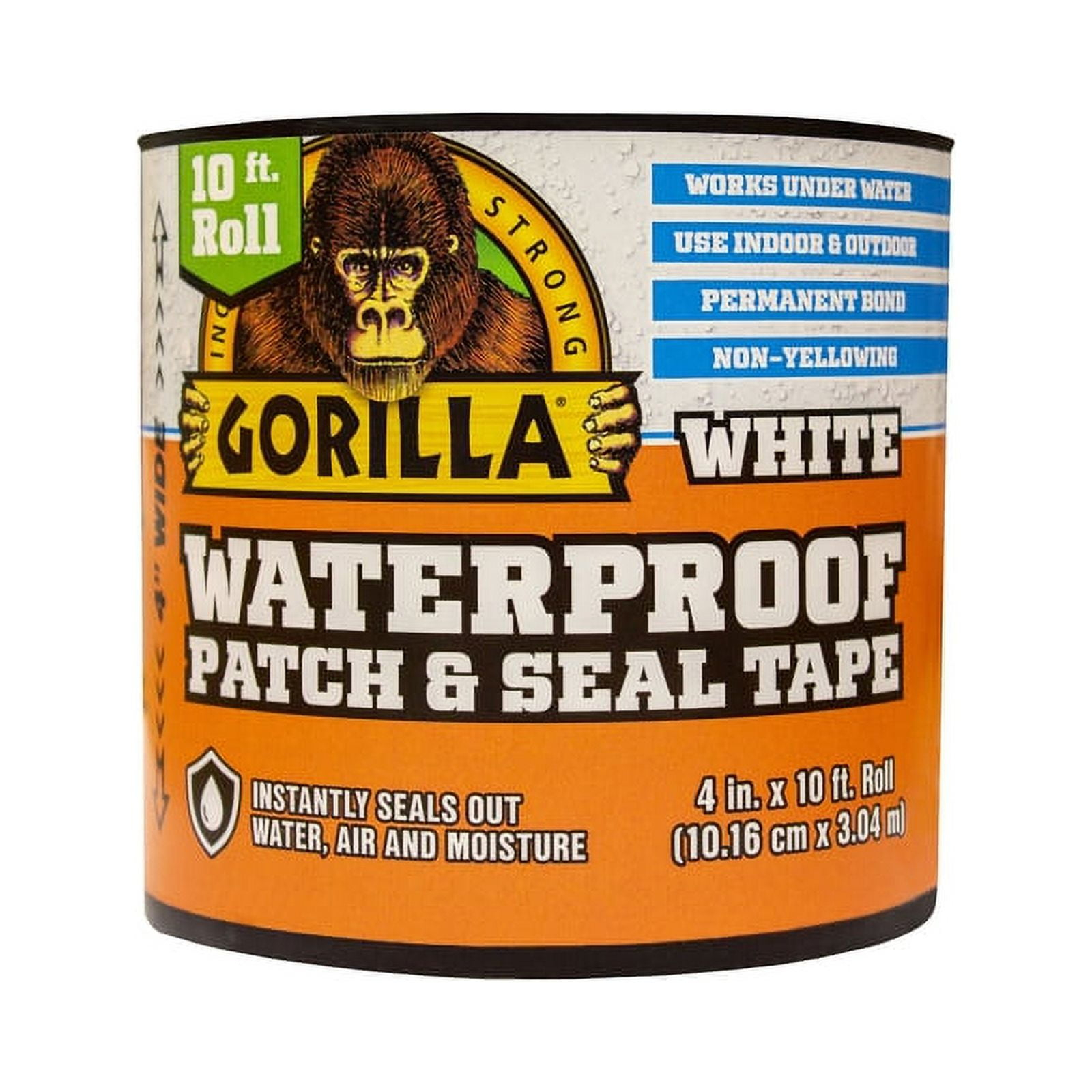 Gorilla 4 in. W X 10 ft. L White Waterproof Repair Tape