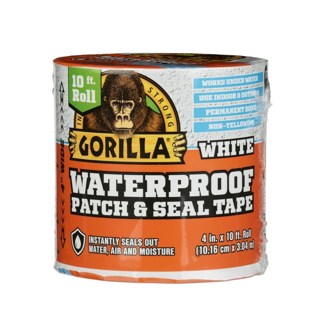 Gorilla 4 in. W X 10 ft. L White Waterproof Repair Tape