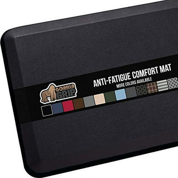 Gorilla Grip Original Premium Anti Fatigue Comfort Mat, Ergonomically Engineered, Extra Support and Thick, Kitchen and Office Standing Desk, 32x20 Inches, Black