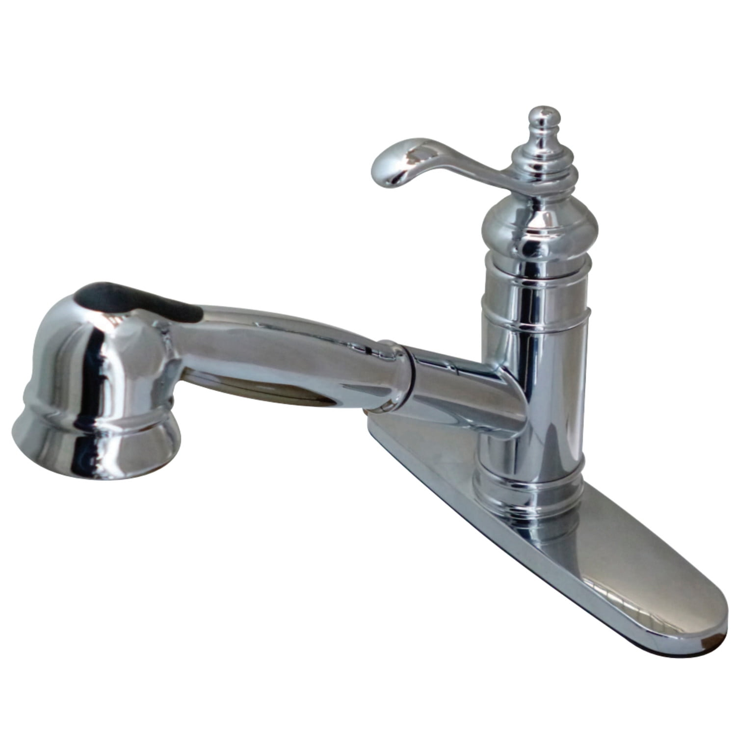 Kingston Brass Templeton Single-Handle 1-or-3 Hole Deck Mount Pull-Out Sprayer Kitchen Faucet