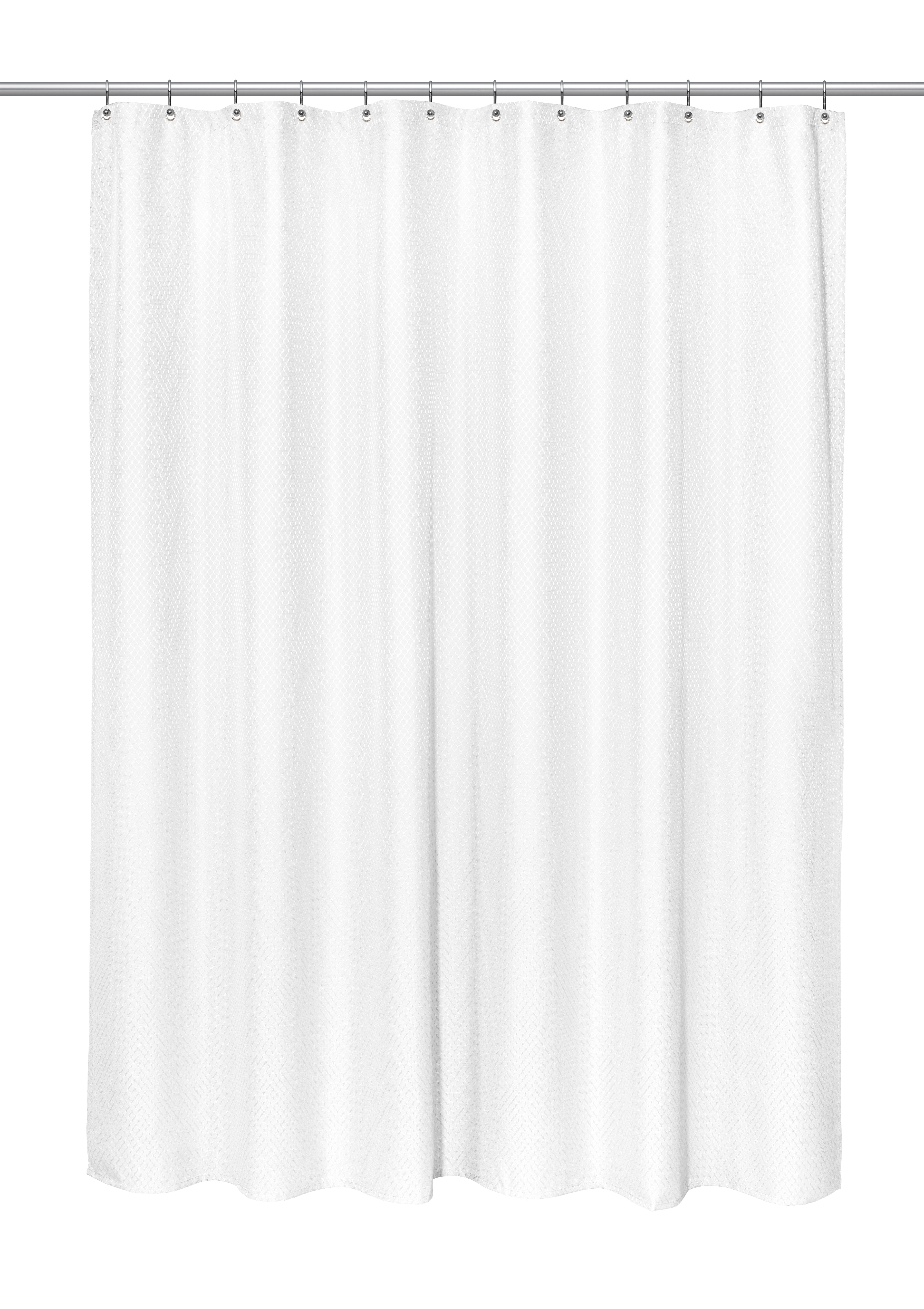 "Grace" Jacquard Stall Size 58"x78" Shower Curtain in White