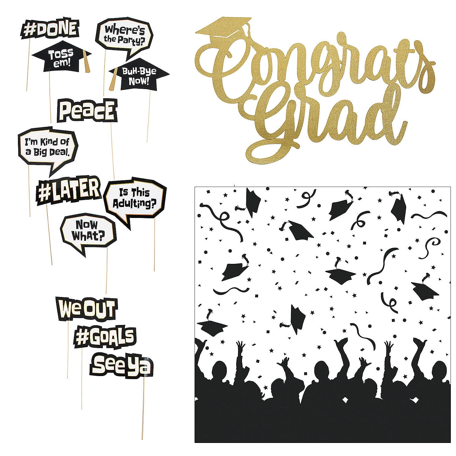 Graduation Party Photo Booth Kit - 14 Pc
