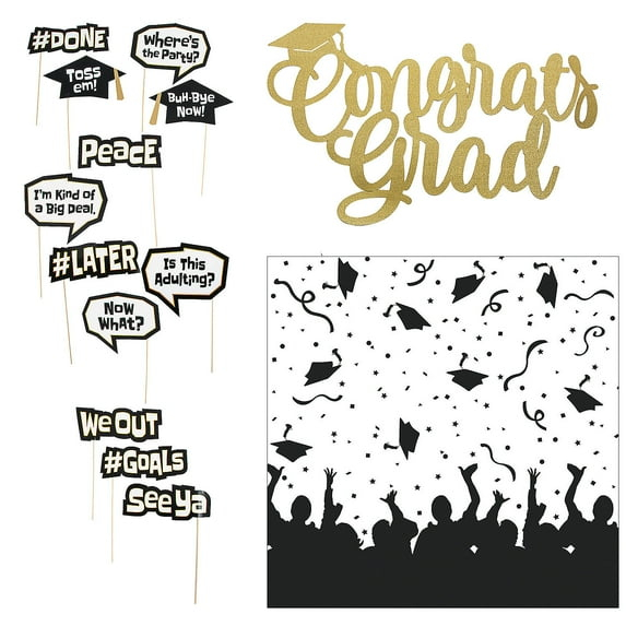 Graduation Party Photo Booth Kit - 14 Pc