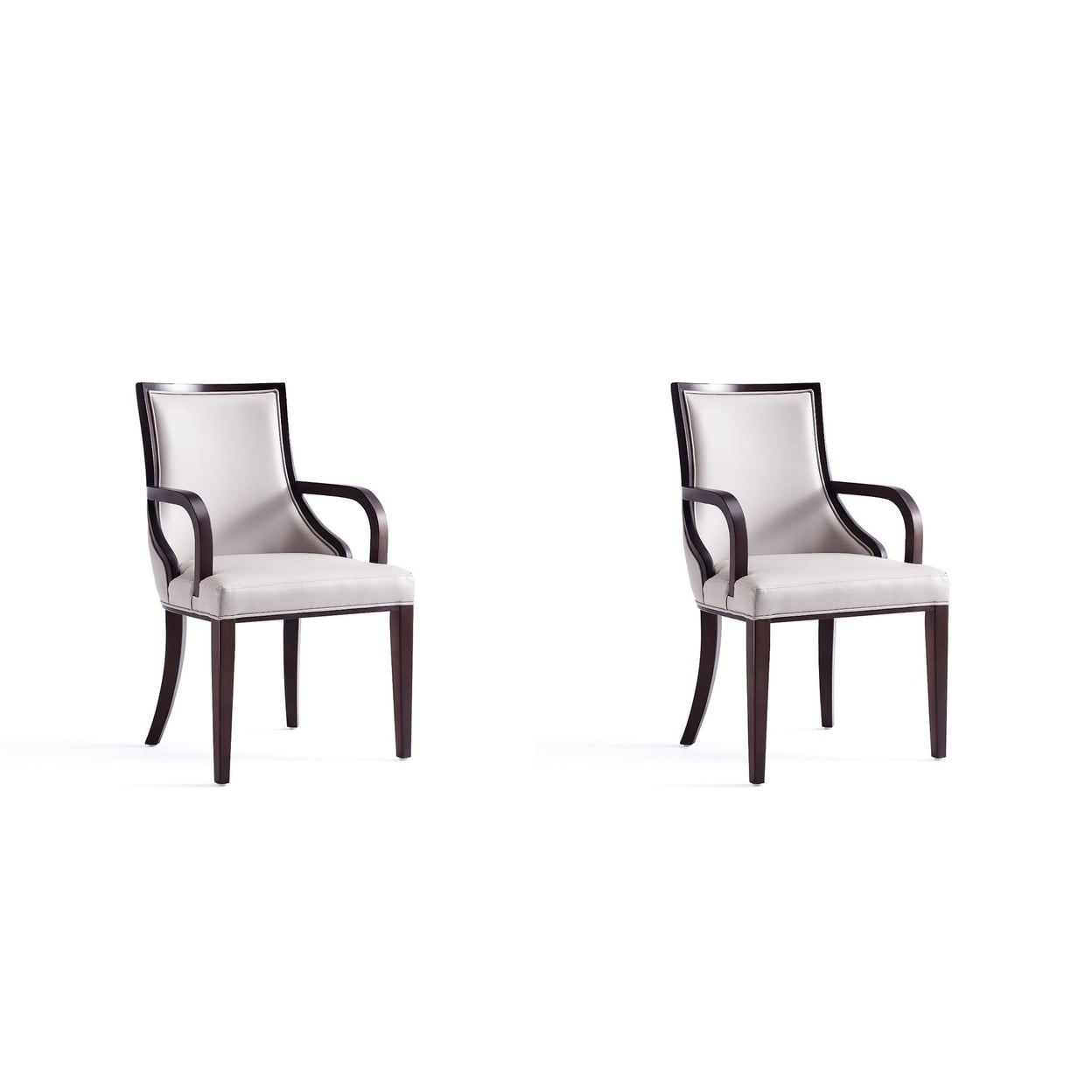 Grand Faux Leather Dining Armchair  with Beech Wood Frame (Set of 2)