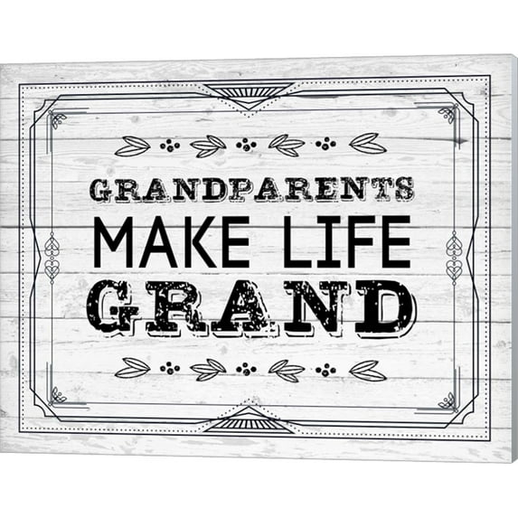 Trinx " Grandparents Make Life Grand - Painted Wood Background " by Color Me Happy