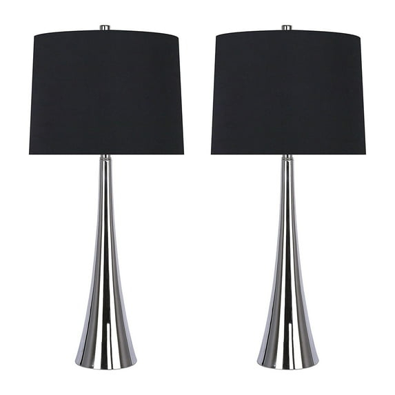 Grandview Gallery 29.5 Inch Tall Table Lamps, Polished Nickel (Set of 2)