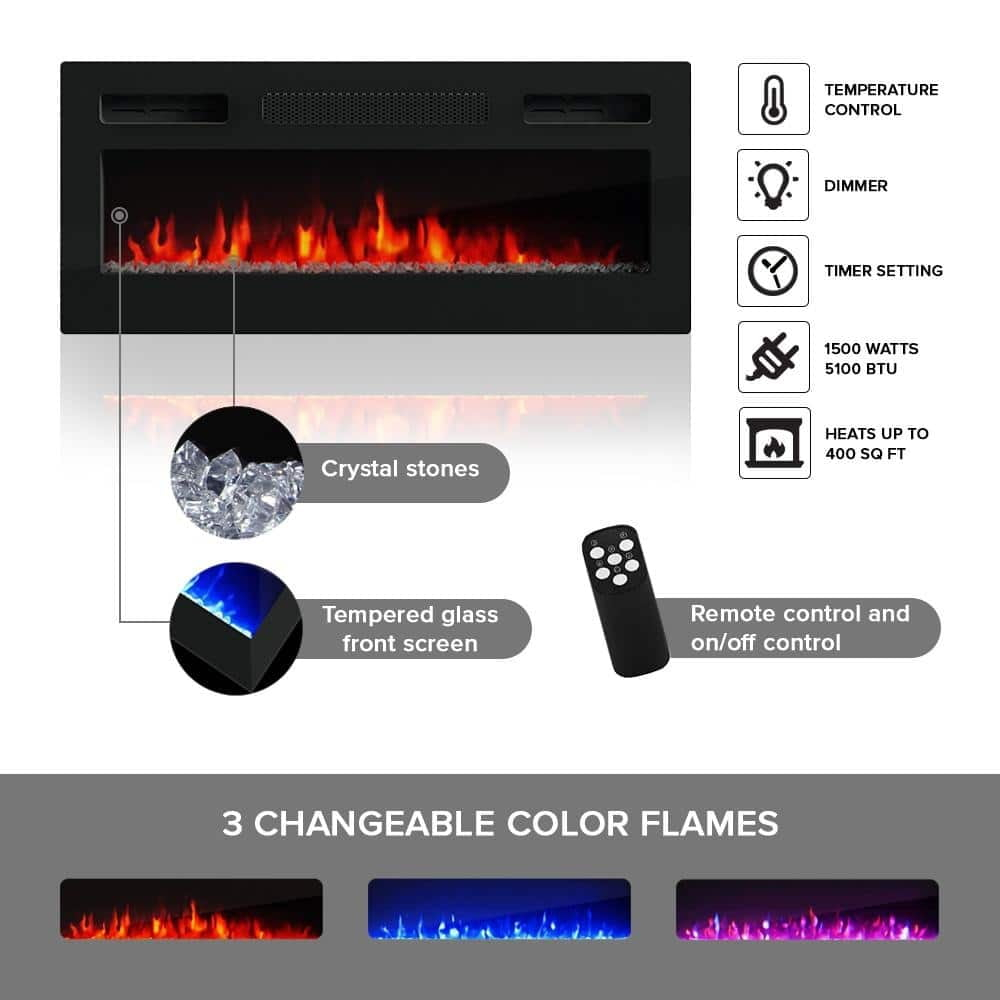 Granero BL-EF Fireplace TV Stand for TVs up to 90", Modern High Gloss 79" Entertainment Center, Electric Fireplace TV Media Console with Storage Cabinets