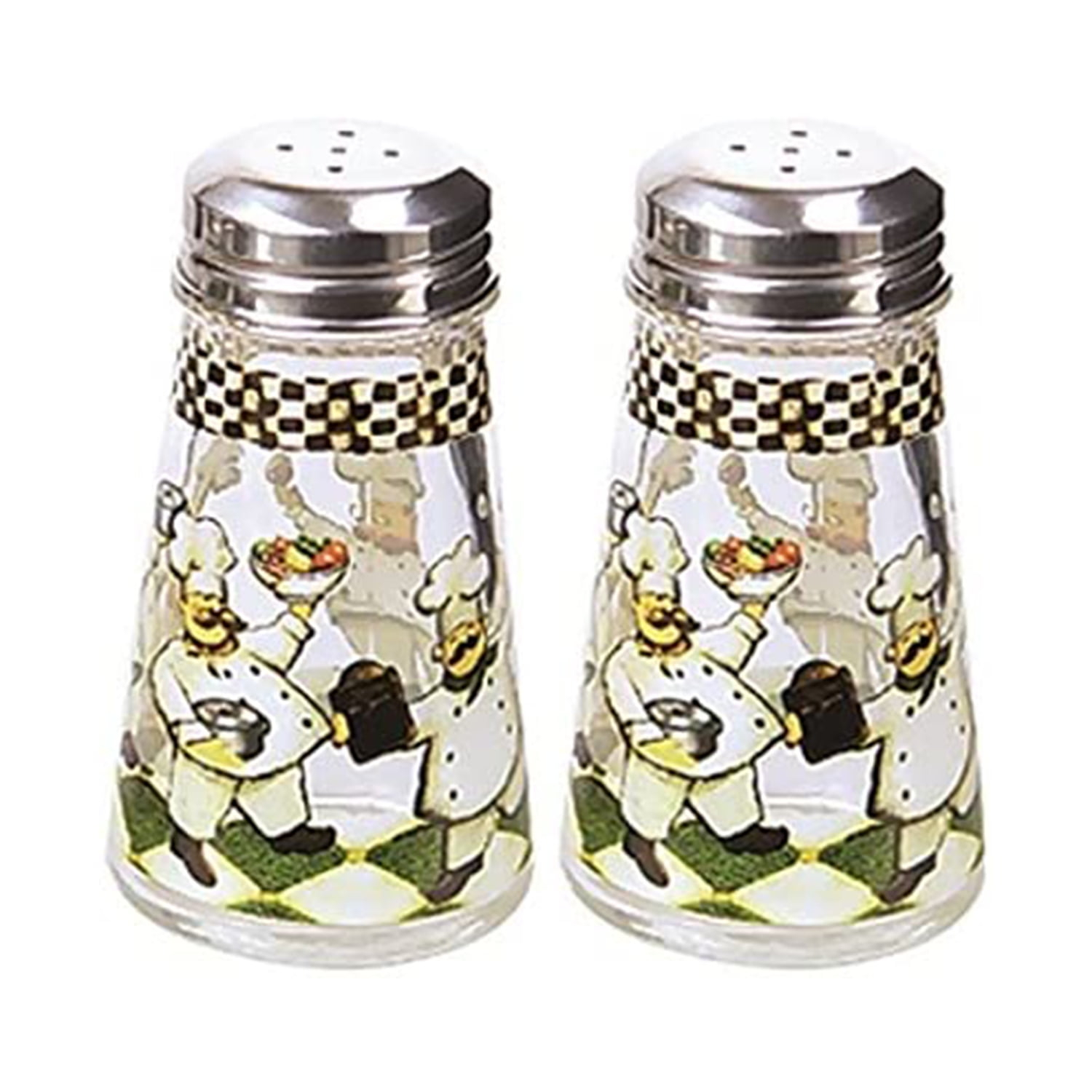 Grant Howard Hand Painted Chefs Tapered Salt and Pepper Shaker Set, Multicolor