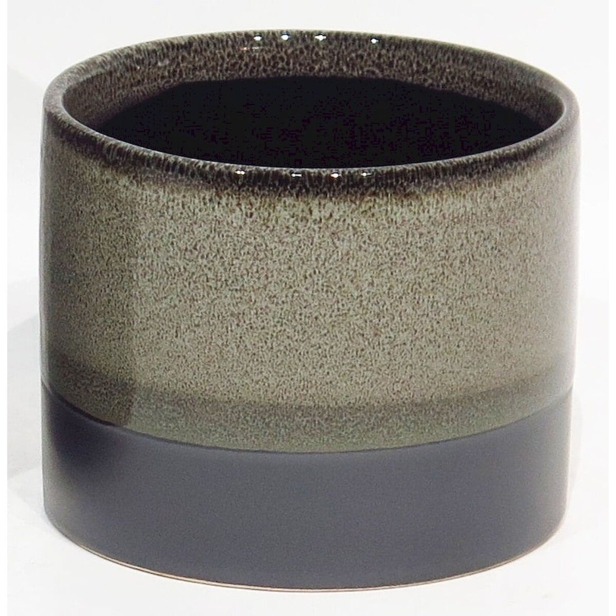 Unbranded Grey And Black Reactive Glaze Ceramic Planter